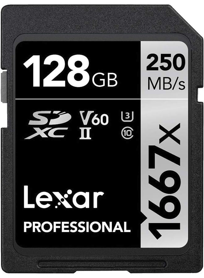Lexar Professional 1667x SD Card 128GB, SDXC UHS-II Memory Card, Up to 250MB/s Read, 120MB/s Write, Class 10, U3, V60 SD for Professional Photographer, Videographer, Enthusiast - Image 1