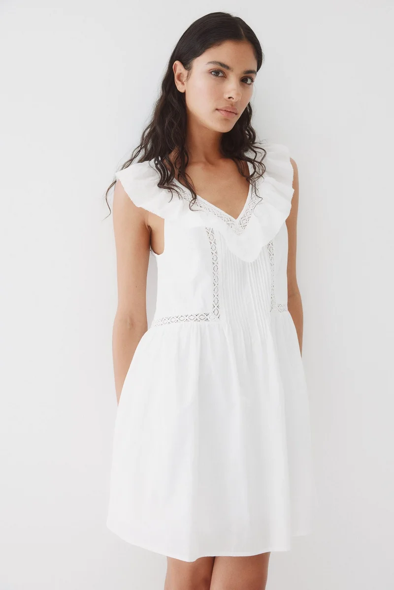 اتش اند ام فستان قطني بشراشيب