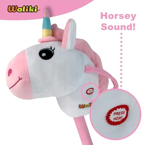 WALIKI Unicorn Stick Horse Toy for 2, 3, 4, 5, 6 & 7 Year Old Girls | Cute Birthday Gift for Little Girls | Pretend Play Pony for Toddlers & Preschoolers - Image 5