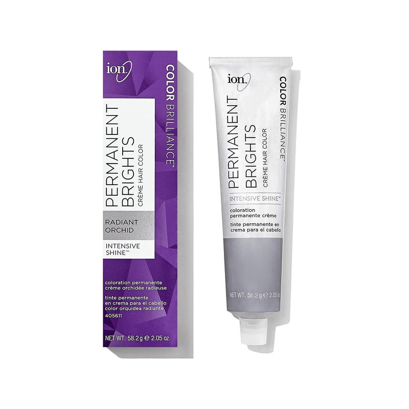 Ion Permanent Brights Creme Hair Color Radiant Orchid Vegan Cruelty Free PPD Free 100 Gray Coverage Long Lasting Fade Resistant Color 205 oz