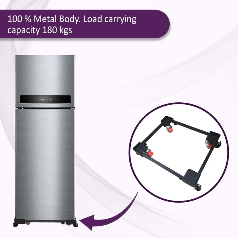 CloudHouse Star Adjustable Wheeled Metal StandTrolley Suitable for Front Top Loading Washing Machines Dishwashers and Refrigerators LXW16X19 Max 26X32 Black M  - Image 2