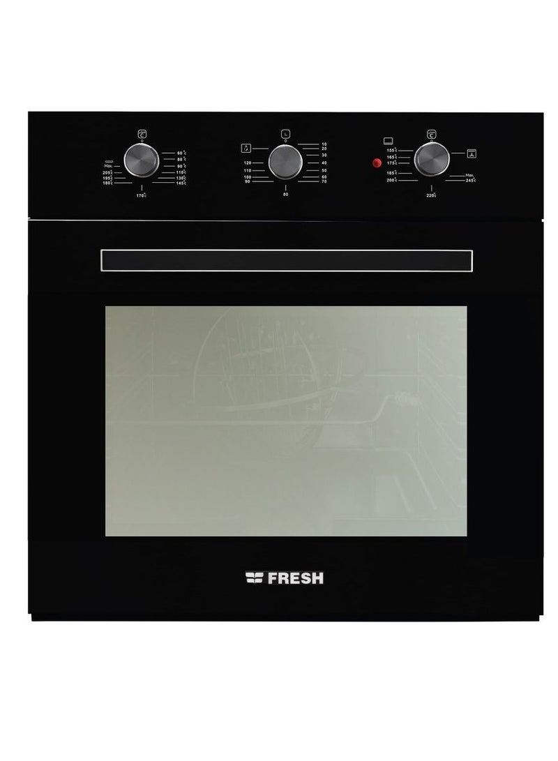 Fresh Set of Fresh Built-in Electric Hob, 80 cm, 5 Burners, Black - 9862, Built-in Gas and Electric Oven with Grill, 56 L, Black - GEOFR60CMB, with Built-in Hood, 90 cm, Black - Classic 90 - BL - Image 2