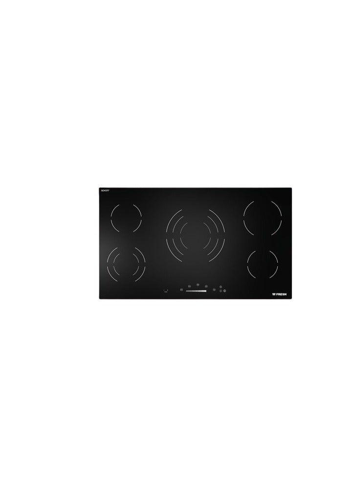 Fresh Set of Fresh Built-in Electric Hob, 80 cm, 5 Burners, Black - 9862, Built-in Gas and Electric Oven with Grill, 56 L, Black - GEOFR60CMB, with Built-in Hood, 90 cm, Black - Classic 90 - BL - Image 3