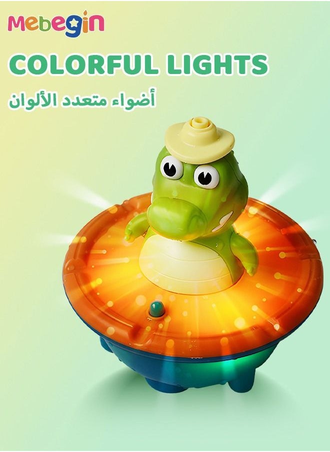MEBEGIN Toddler Bath Toys with Light, Sprinkling Crocodile Toys Set with 5 Spray Patterns, Rotating Water Spray Toy, Automatic Sprinkler Shower Toys, Ideal Gift for Bath Time, 2 AAA Batteries Required(Not Included)  - Image 5