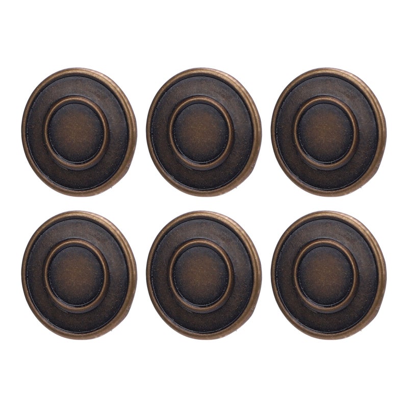 50 Set Pants Button Set 17mm Round Stainless Steel Bronze Decorative 2x6.5mm Tip Crossing Screw Back Button for Hats Coats Shoes - Image 3