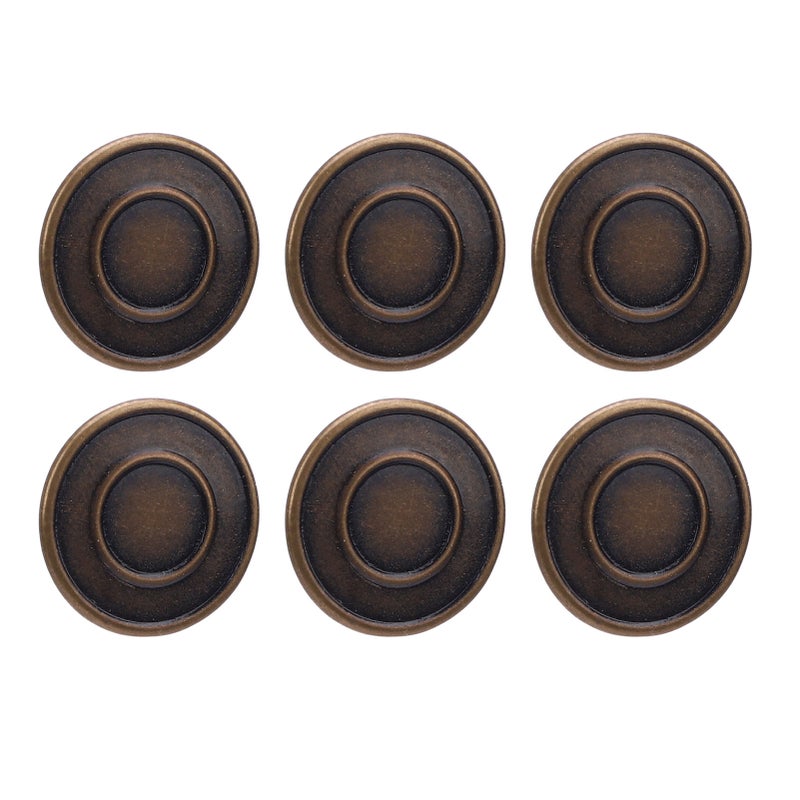 50 Set Pants Button Set 17mm Round Stainless Steel Bronze Decorative 2x6.5mm Tip Crossing Screw Back Button for Hats Coats Shoes - Image 2