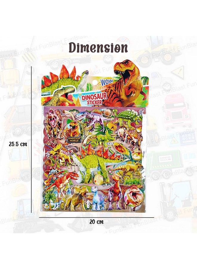 FunBlast Dinosaur Stickers for Kids, 50+ Pcs Self Adhesive 3D Puffy Kawaii Stickers for Kids, Stickers for Scrap Booking, Card Making, Art & Craft Materials for Kids, DIY Craft Items for Kids - Image 4