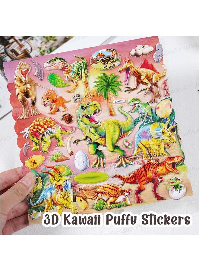 FunBlast Dinosaur Stickers for Kids, 50+ Pcs Self Adhesive 3D Puffy Kawaii Stickers for Kids, Stickers for Scrap Booking, Card Making, Art & Craft Materials for Kids, DIY Craft Items for Kids - Image 3