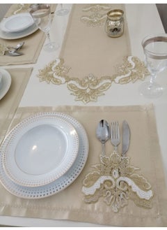 Presentation Set for 8 Persons with Placemat, Runner and Suppli. French Lace Presentation Set