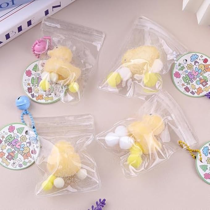 ANBOOR 4 Pieces Mini Animal Squishies Toys, Kawaii Duckling Squishies Animals for Backpack, Novelty Fidget Toy for Sensory Stress Relief for Kids and Adults (Random - Image 1