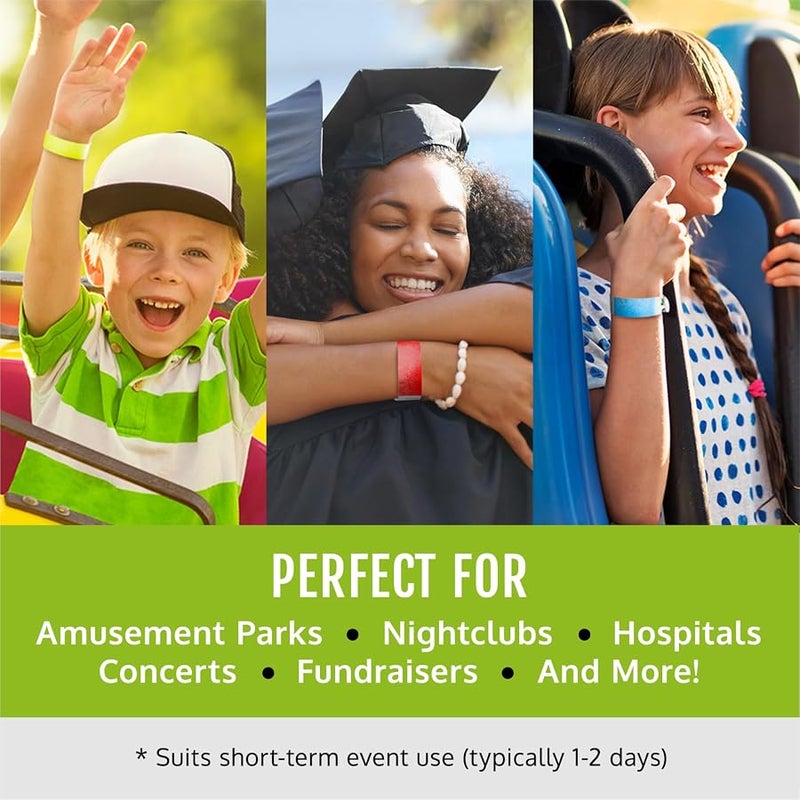 5,000 Tyvek Wristbands for Events, 5-Color Variety Pack – Tamper-Proof Design Prevents Reuse – Premium-Grade Bracelets for Hospital & Medical ID, Party, VIP Identification - Image 4