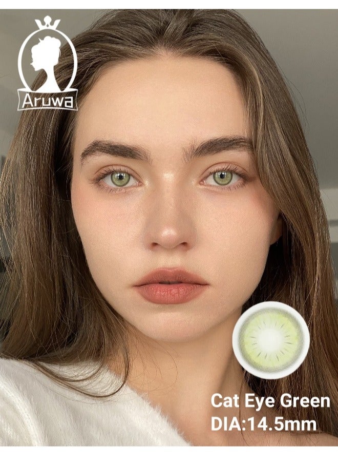 أروى عين القط الأخضر ميلودي السنوي الملونة للجنسين العدسات اللاصقة التجميلية ، لا التكبير. - Image 1