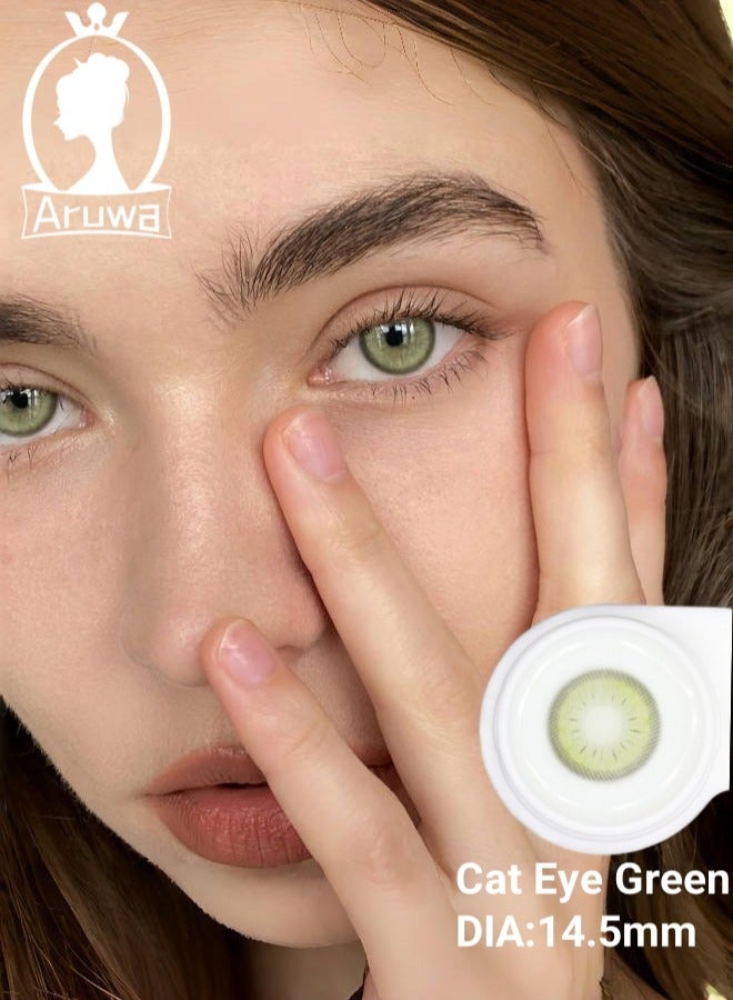 أروى عين القط الأخضر ميلودي السنوي الملونة للجنسين العدسات اللاصقة التجميلية ، لا التكبير. - Image 2