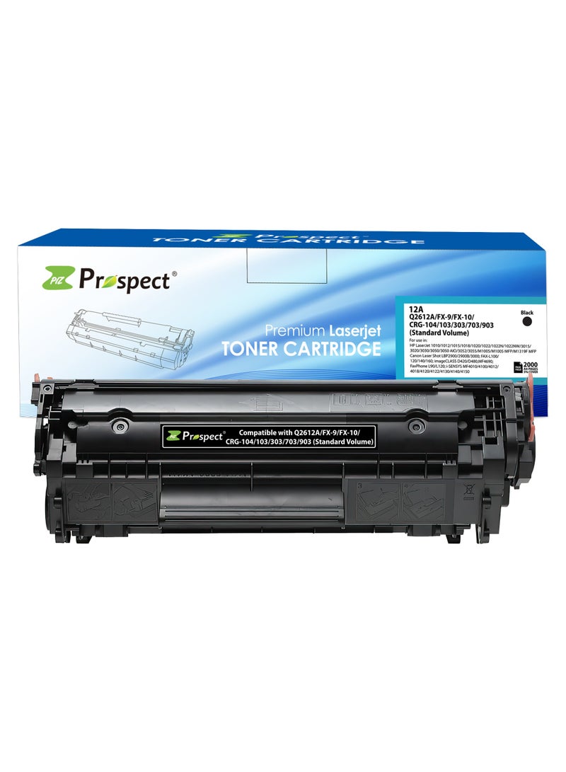Prospect Toner 12A Q2612A Toner Cartridge Compatible with HP Q2612A for Laserjet 1010 1012 1015 1018 1020 1022 1022N 1022NW 3015 3020 3030 3050 3050 AIO 3052 3055 M1005 M1005 MFP M1319F MFP - Image 1