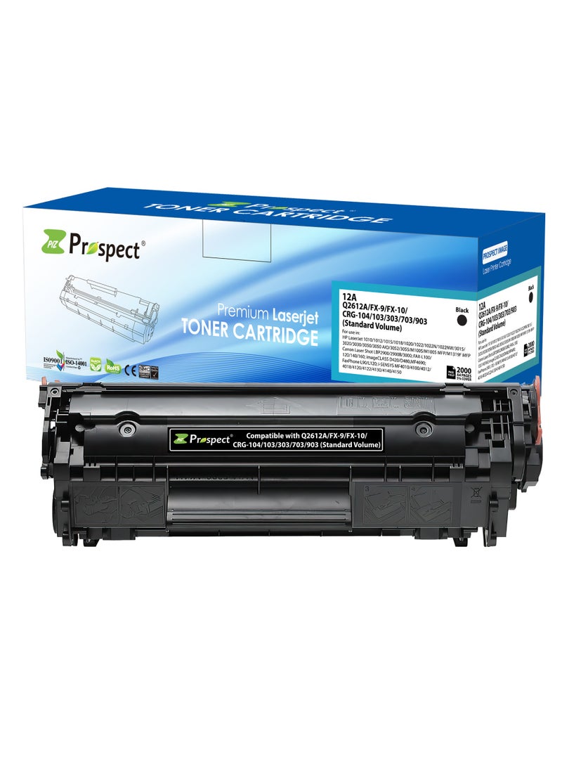 Prospect Toner 12A Q2612A Toner Cartridge Compatible with HP Q2612A for Laserjet 1010 1012 1015 1018 1020 1022 1022N 1022NW 3015 3020 3030 3050 3050 AIO 3052 3055 M1005 M1005 MFP M1319F MFP - Image 2