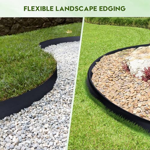 SDLDEER No Dig Landscape Edging 33FT, 4 Inch Plastic Edging for Landscaping with 100 Spikes, for Garden, Lawn, Flower Beds and Yard, Black - Image 3