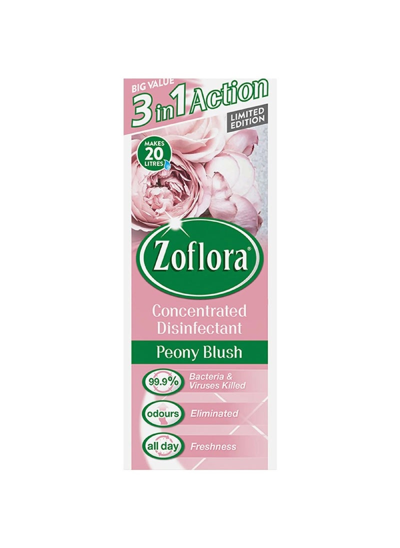 Zoflora - Zoflora Concentrated Multipurpose Disinfectant & Odor Eliminator, 3 in 1 Action, 500ml, Peony Blush, Effective against bacteria & Viruses. - Image 1