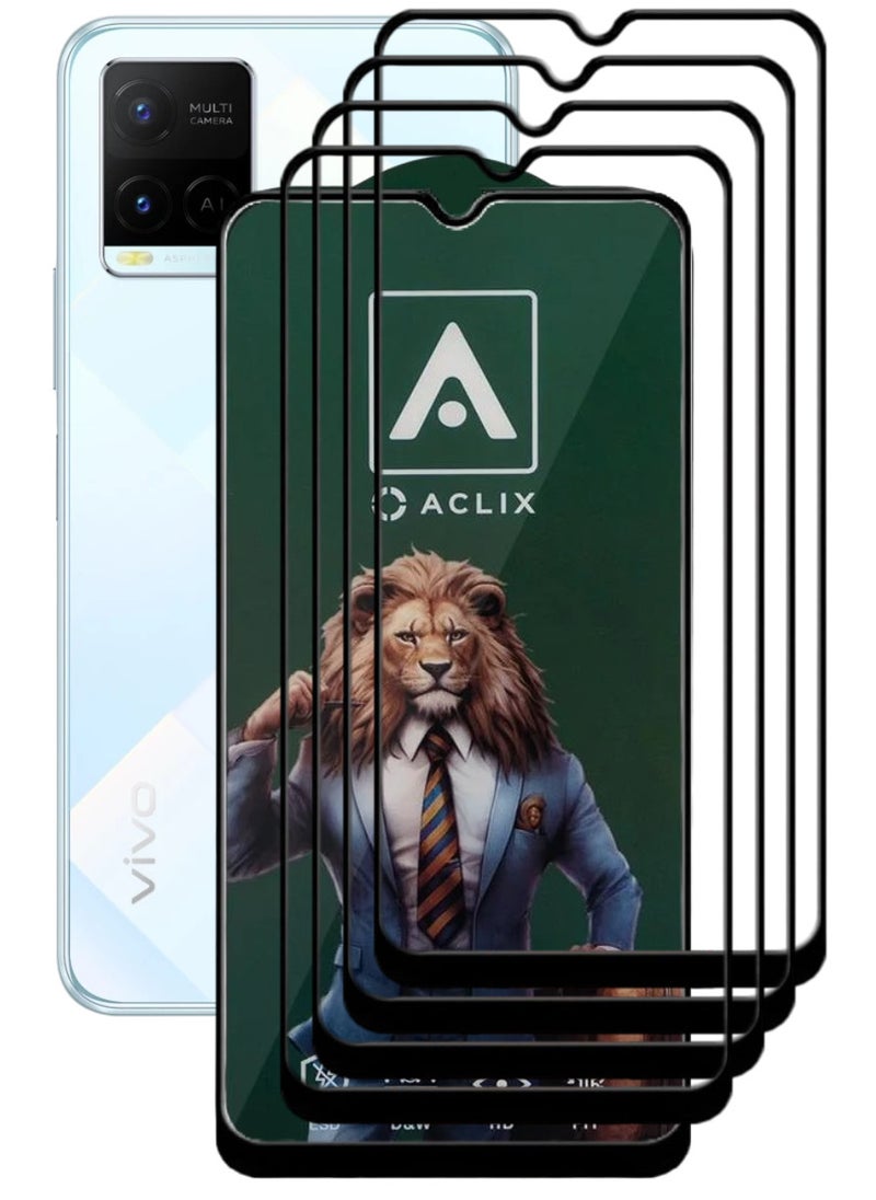 ACLIX 4 Pieces Antistatic ESD Dustproof Premium Quality High Definition Tempered Glass Screen Protector Designed For vivo Y21 - Image 1