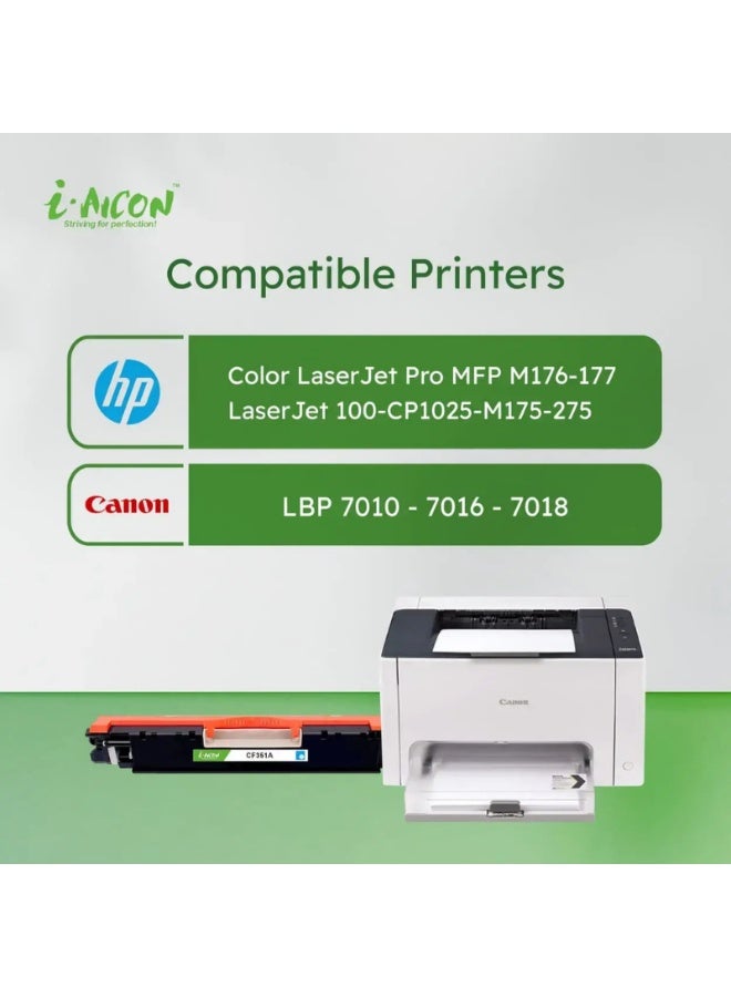 i-AICON Compatible Laser Toner Cartridge Cyan CF351A 130A CE311A 126A 1000 Pages - Image 3