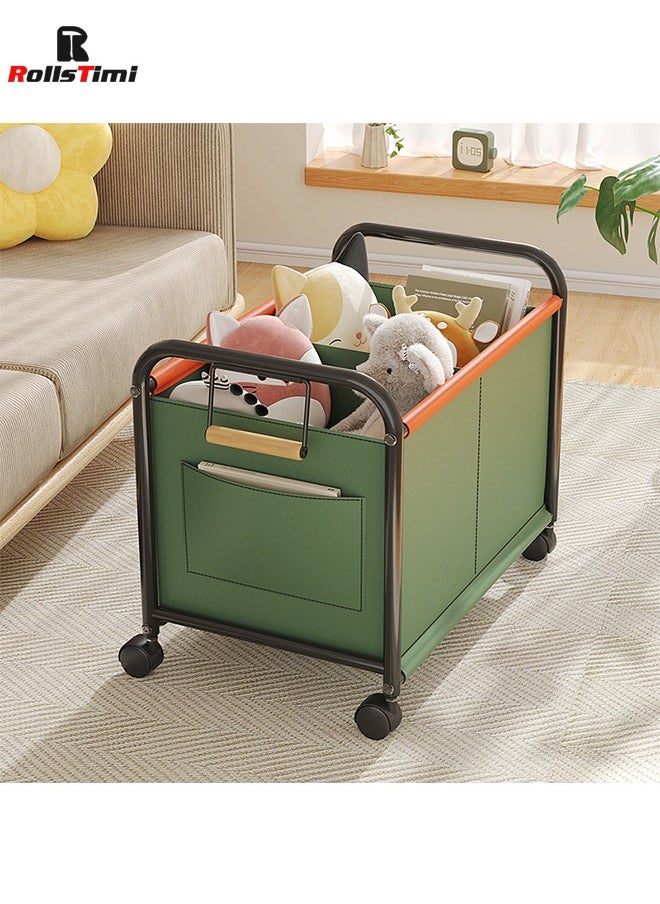 RollsTimi  Toys Organizer Kids Toy Box Storage Chest with 360Â°Wheels,Toy box with Lid for Boys, Girls,Collapsible Sturdy Toy Storage Bins Containers for Stuffed Animals, Clothes, Bedroom, Green  - Image 2