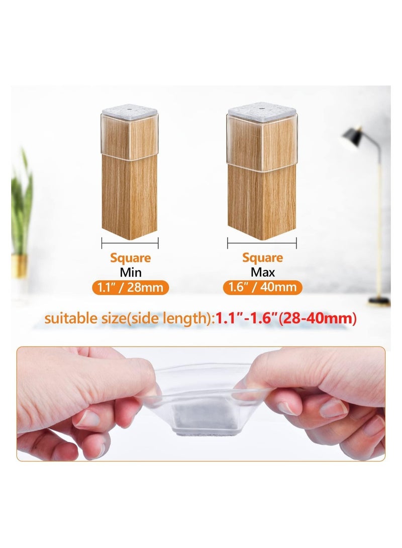 SYOSI 36 Pcs Square Chair Leg Floor Protectors, Furniture Pads for Hardwood Floors Silicone Chair Leg Caps Cover - Image 5