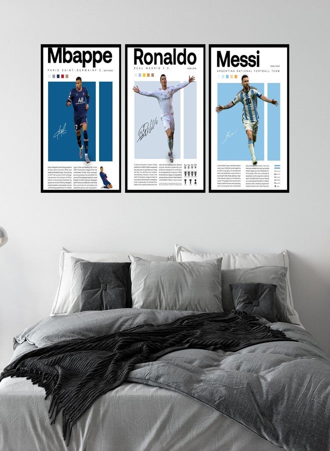 BigWig Prints Soccer Posters for Boys Bedroom - Soccer Player Posters, Decor for Boys Room, Lionel Messi Wall Decor, Cristiano Ronaldo, Mbappe Wall Art - Unframed Set of 3 (12x16”) - Image 5