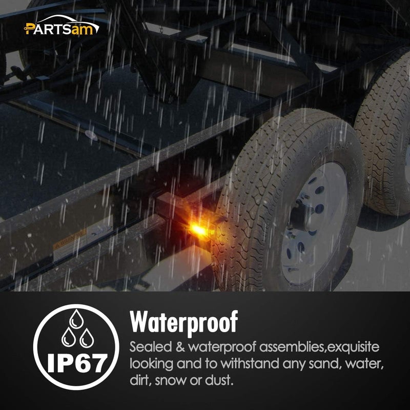 Partsam 4pcs Amber Square Clearance Side Marker Light - Image 5