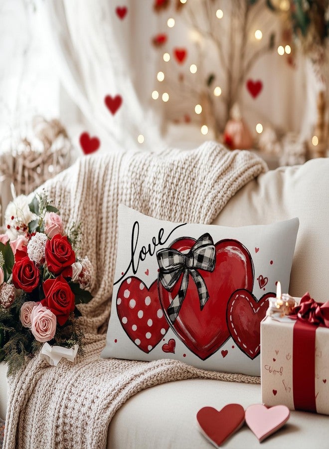 AACORS Valentine's Day Pillow Cover 12X20 Inch Red Heart Love Decor Holiday Farmhouse Pillow Case Gifts for Home Sofa Couch Decoration (Red) AA768-12 - Image 4