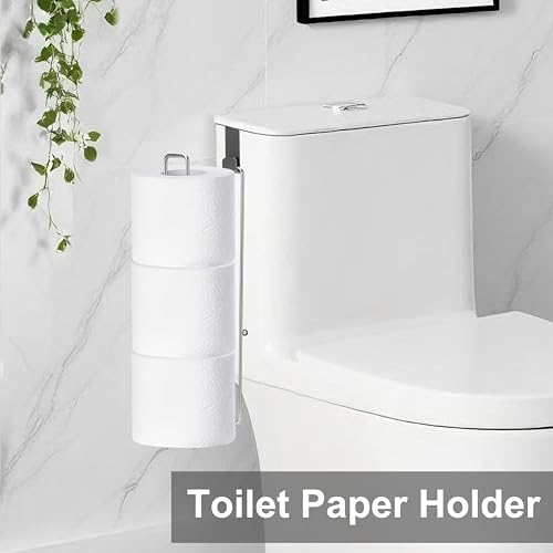 Zeadesign Silver Toilet Paper Holder with 3 Rolls Reserve, Stainless Steel Toilet Paper Holder Wall Mount, Over The Tank Bathroom Organization, Brushed Nickel and Chrome Tissue Holder for RV, Restrooms, 1Pcs - Image 5