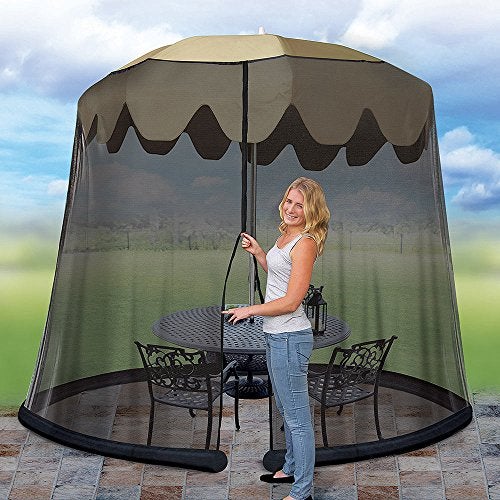 Ideaworks JB5678 Outdoor 9-Foot Umbrella Table Screen, Black - Image 2