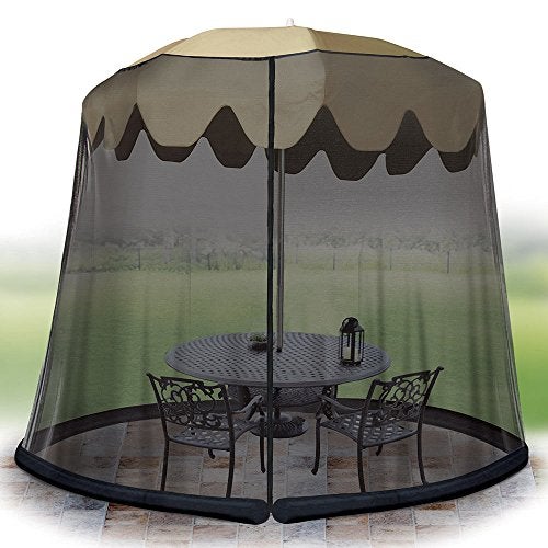 Ideaworks JB5678 Outdoor 9-Foot Umbrella Table Screen, Black - Image 3