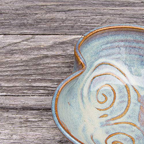 Castle Arch Pottery Ireland Castle Arch Pottery Irish Pottery Bowl Hand-Glazed, Heart Shaped Design 6" Diameter by 2" Height with Celtic Spiral Motif - Handcrafted In Ireland - Lead & Cadmium Free, Irish Gifts For Men & Women - Image 4