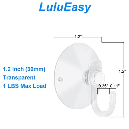LuluEasy 200 Pieces Small Suction Cups with Hooks 1.2 inch Clear Plastic Sucker Hooks for Glass Window Wall Festivals Parties Theme Carnival Decoration Door Bathroom Kitchen - Image 3