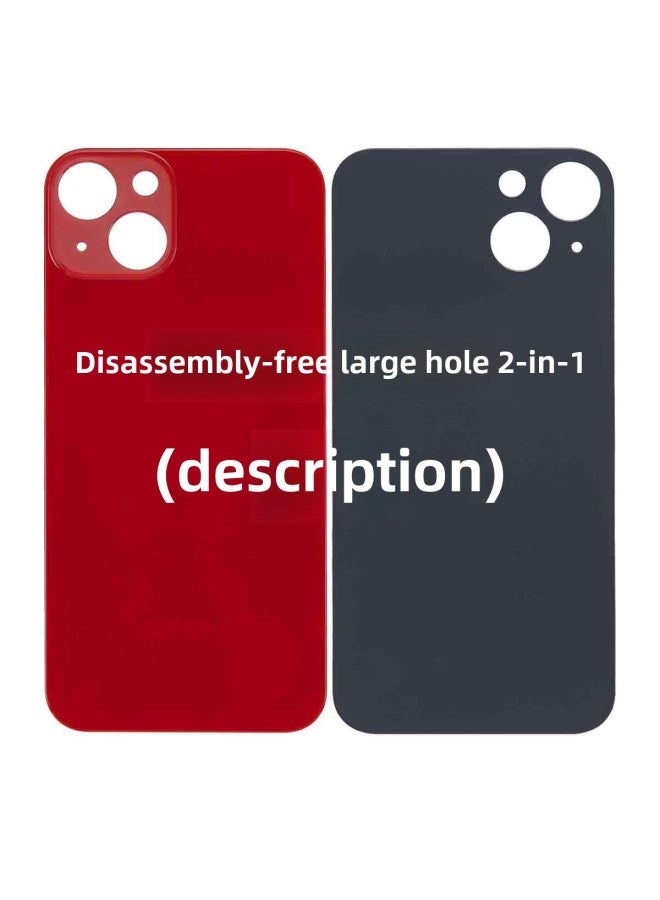 Remove-free Large Hole Back Cover Glass With Logo Small Hole Electroplating Dripping Beads For Apple Mobile Phone 13/14/15-Color:No Disassembly Large Hole Two In One-Dimensions:XR Red
