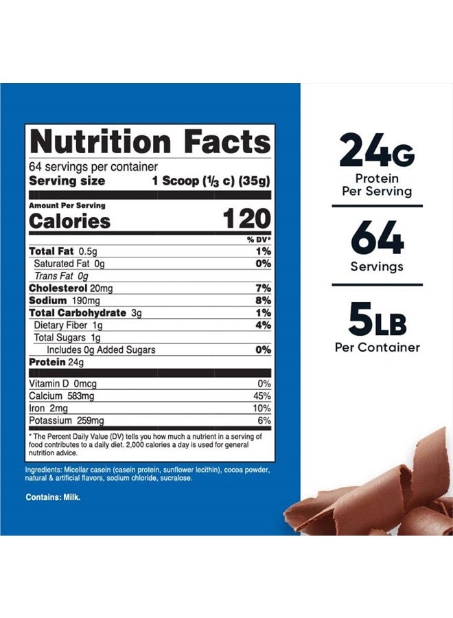 Nutricost Casein Protein Powder 5lb Chocolate - Micellar Casein, Gluten Free, Non-GMO - Image 2