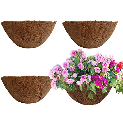 FDGARDEN 4PCS Coco Liner for Hanging Basket - 10 Inch Round - 100% Natural Planter Liner Replacement - Image 1