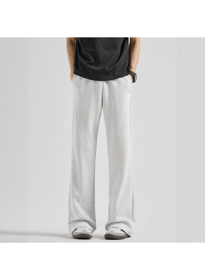Swamp Area Men's American Style Sports Pants Spring Autumn Loose Casual Straight Leg Sweatpants Ks334 White Flower Gray 2XL - Image 1