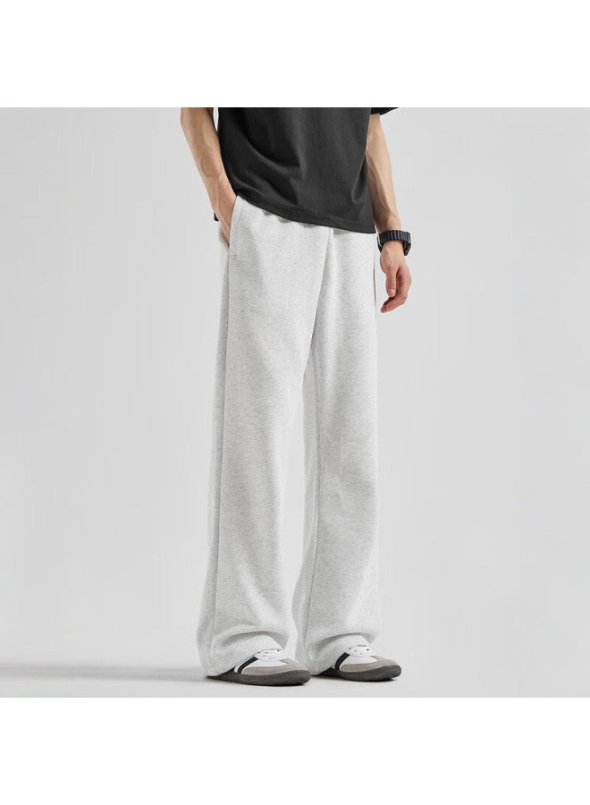 Swamp Area Men's American Style Sports Pants Spring Autumn Loose Casual Straight Leg Sweatpants Ks334 White Flower Gray 2XL - Image 2
