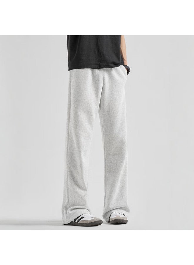 Swamp Area Men's American Style Sports Pants Spring Autumn Loose Casual Straight Leg Sweatpants Ks334 White Flower Gray 2XL - Image 3