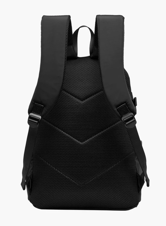 Lee Cooper Printed Backpack with Adjustable Straps and Zip Closure - 16xX33X47 cm