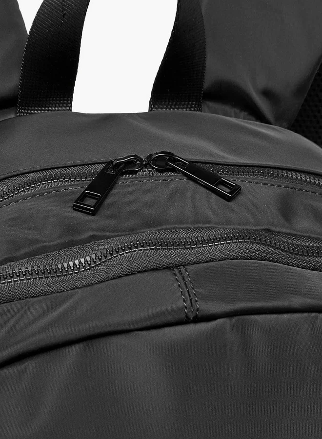 Lee Cooper Printed Backpack with Adjustable Straps and Zip Closure - 16xX33X47 cm