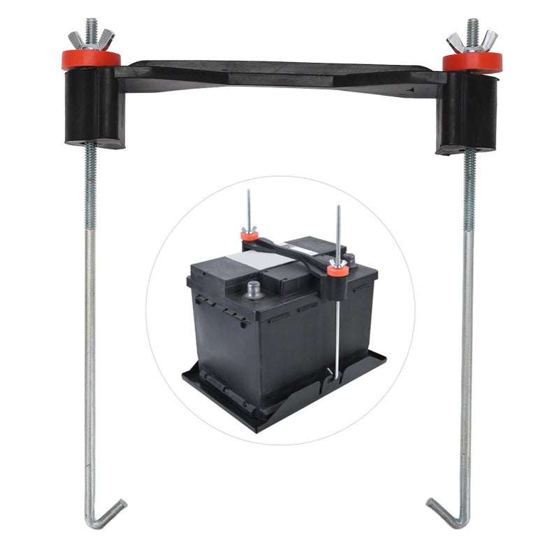Battery Hold Down Bracket Holder Universal Crossbar with 10in J Bolts For 55AH 60AH 68AH 70AH 72AH 85AH 100AH Batteries - Image 2
