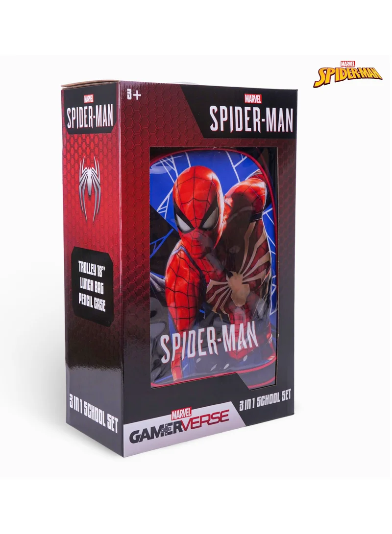 MARVEL Marvel Gaming Spider-Man 3In1 Trolley Box Set 18" I Trolley I Lunch Bag I Pencil Case I Packaging