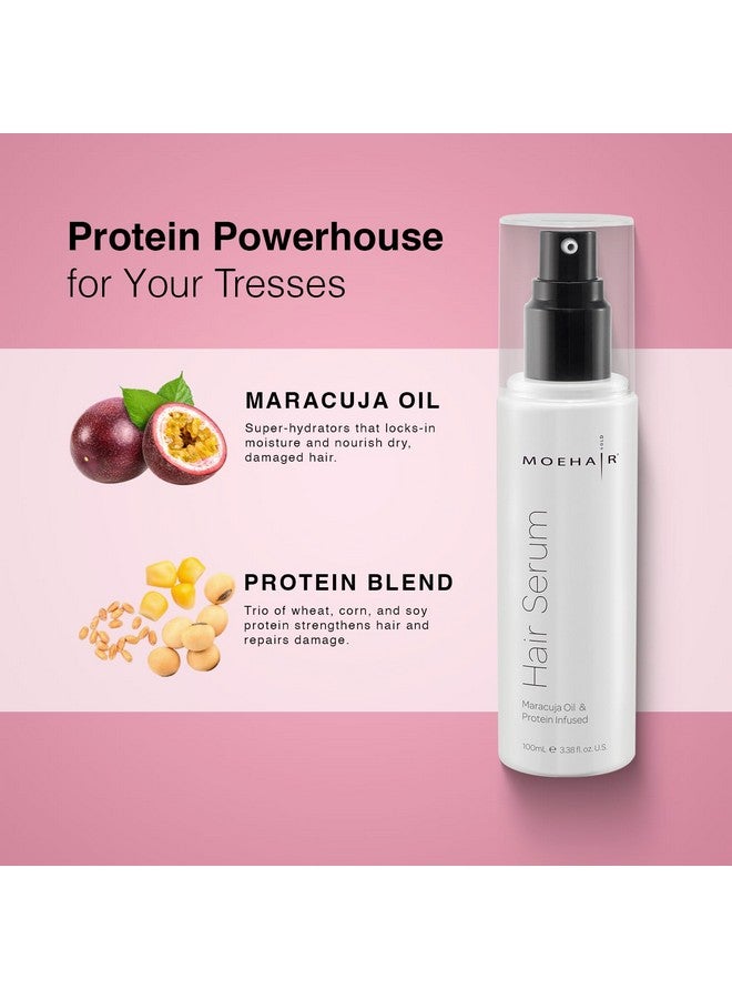 MOEHAIR Anti Frizz Hair Serum | Infused with Maracuja Oil and Protein | Hair Serum for Frizzy Hair | Paraben and Sulfate-Free Hair Smoothing Serum | For Strong and Silky Hair (3.38 Fl. Oz) - Image 2