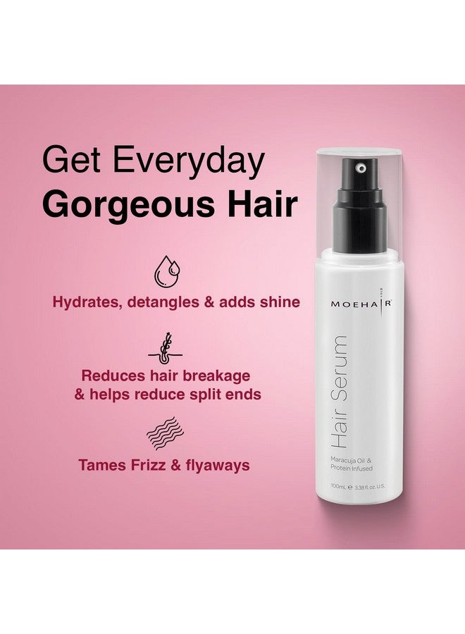 MOEHAIR Anti Frizz Hair Serum | Infused with Maracuja Oil and Protein | Hair Serum for Frizzy Hair | Paraben and Sulfate-Free Hair Smoothing Serum | For Strong and Silky Hair (3.38 Fl. Oz) - Image 3