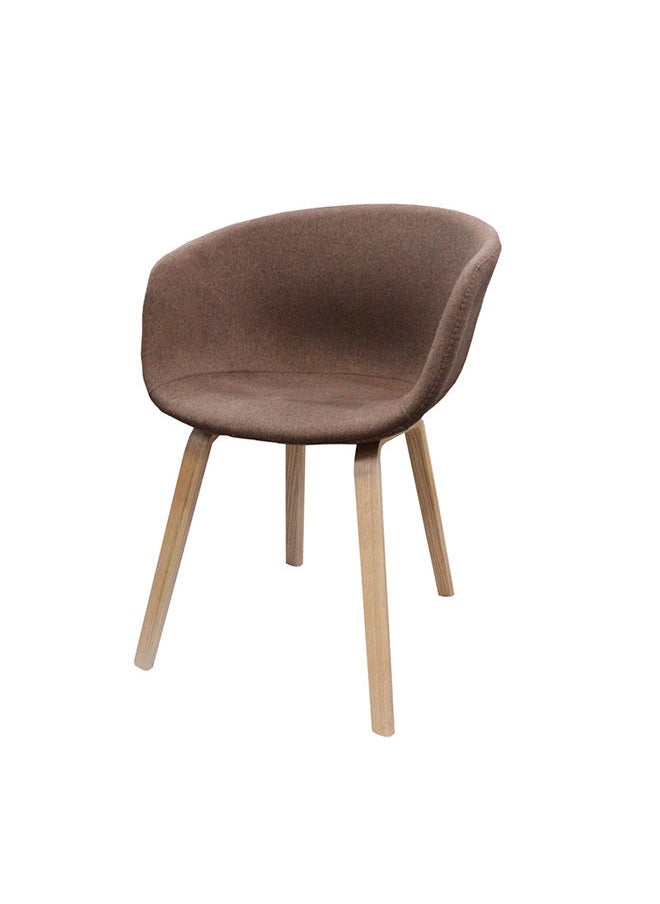 JILPHAR FURNITURE Fabric Dining Chair with Wooden Legs Brown  - Image 1