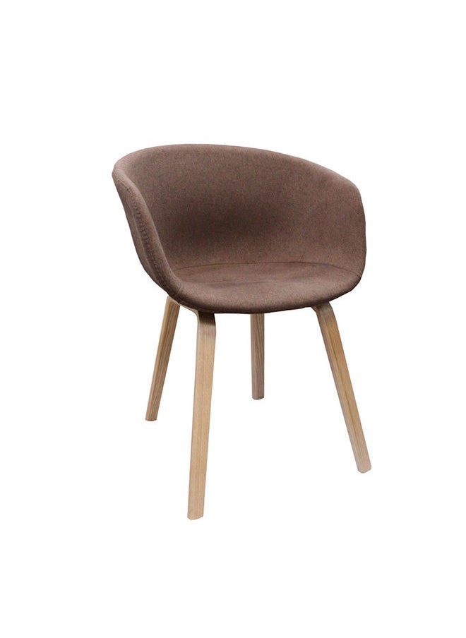 JILPHAR FURNITURE Fabric Dining Chair with Wooden Legs Brown  - Image 2
