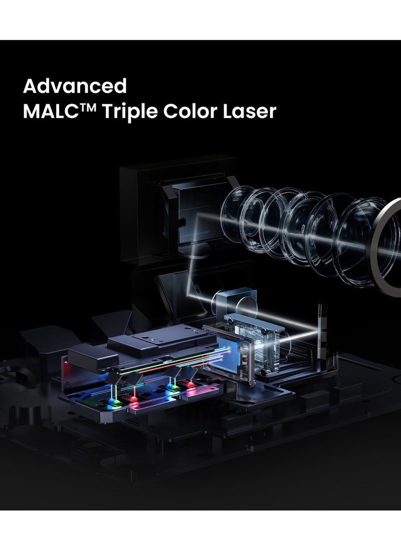 JMGO - JMGO N1 Pro Triple Laser Projector, 1080P FHD, Blu-Ray 3D, 4K Support, Portable, Android TV 11, Instant Keystone Correction, Dynaudio Speakers, Home Theater Experience - Image 1