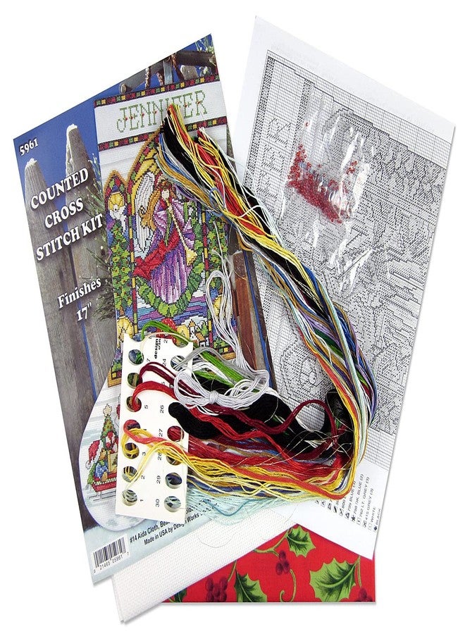 Tobin Stained Glass Counted Cross Stitch Stocking Kit - Image 3