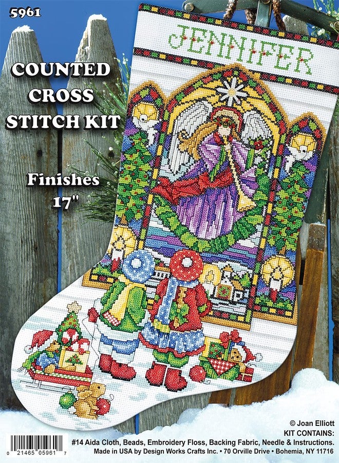 Tobin Stained Glass Counted Cross Stitch Stocking Kit - Image 2